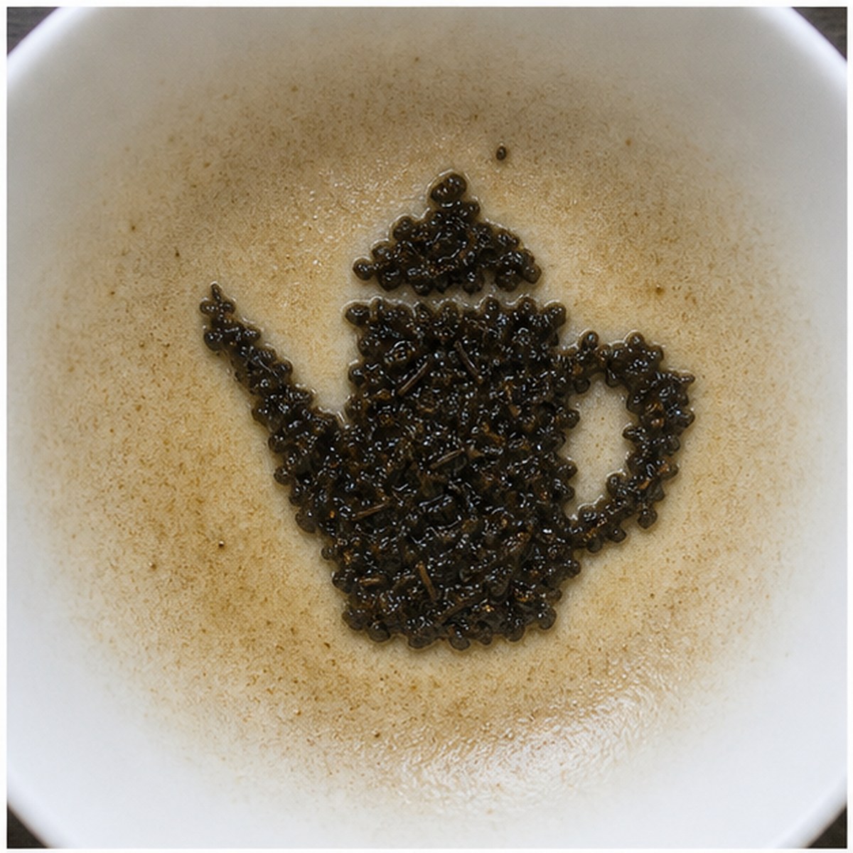 Coffee Pot tea leaf reading cup example
