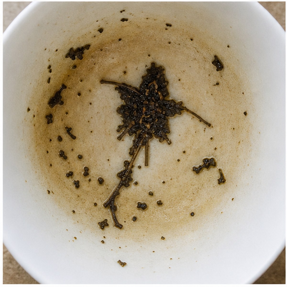 Columbine tea leaves cup variation two