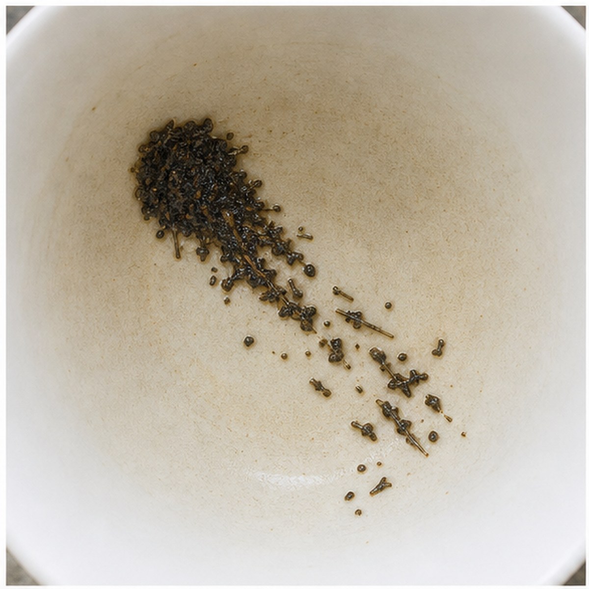 Comet tea leaf reading cup example