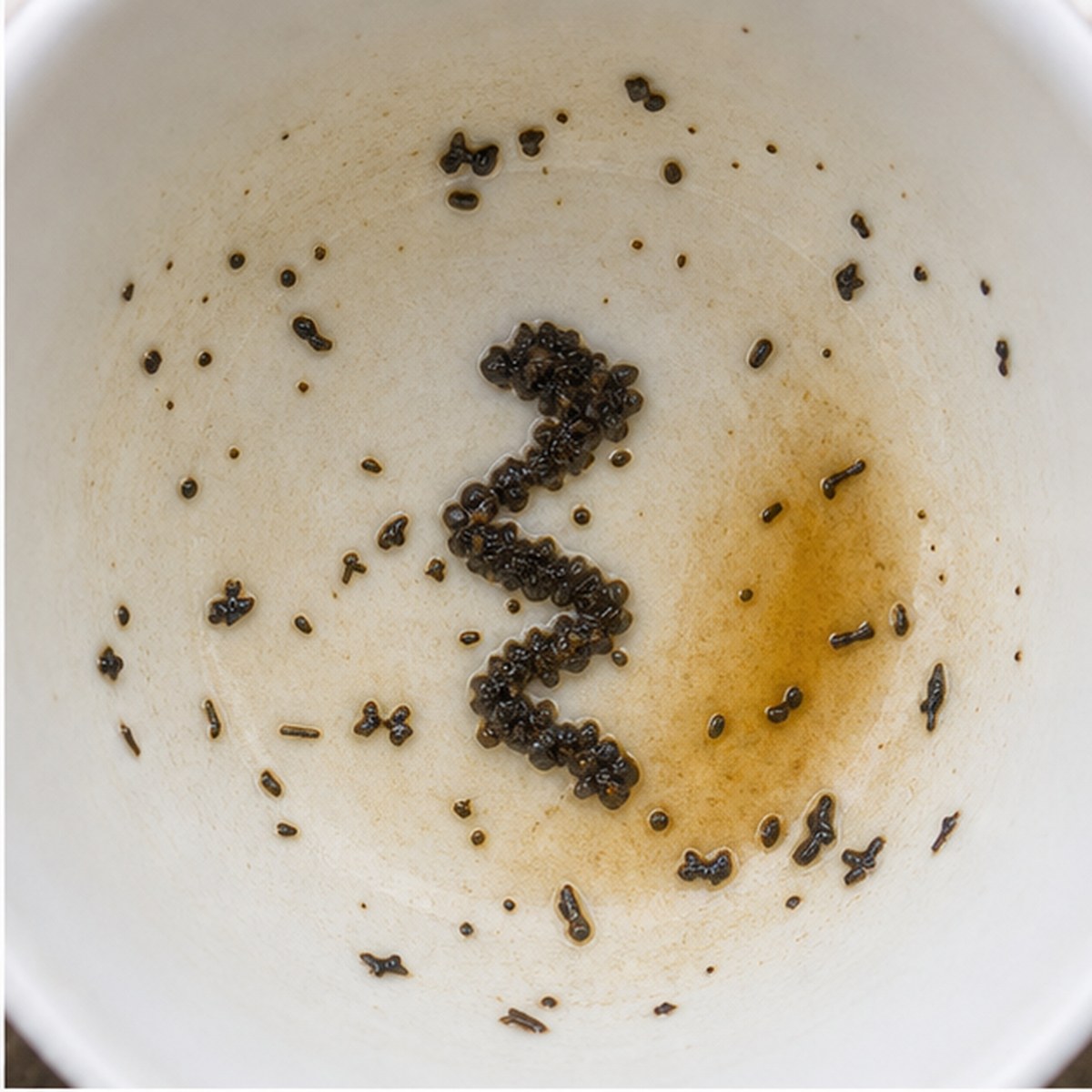 Corkscrew tea leaves cup variation one