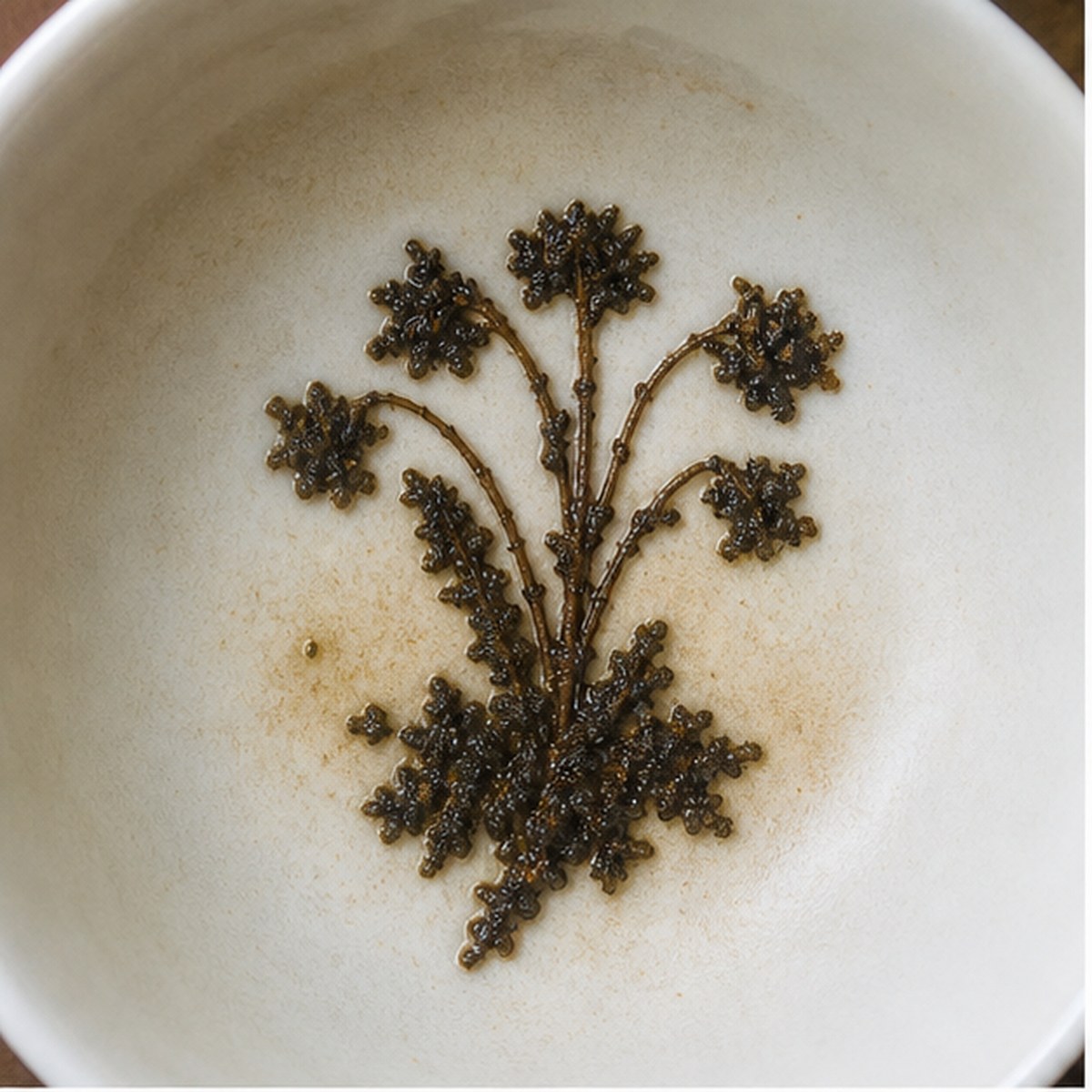 Cowslips tea leaf reading cup example