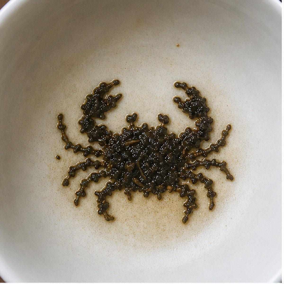 Crab tea leaf reading cup example