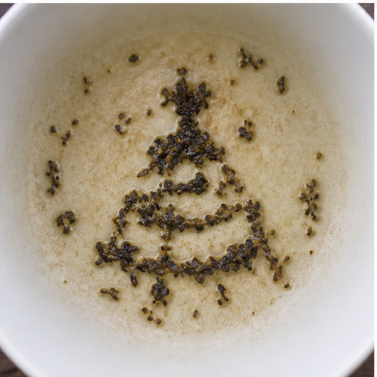 Crinoline tea leaves cup variation two