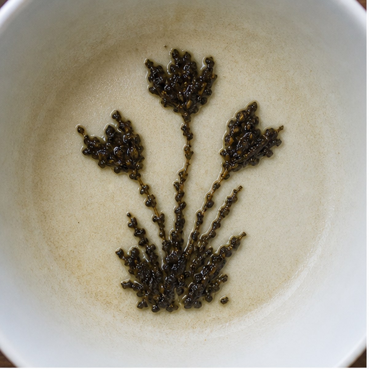 Crocuses tea leaf reading cup example