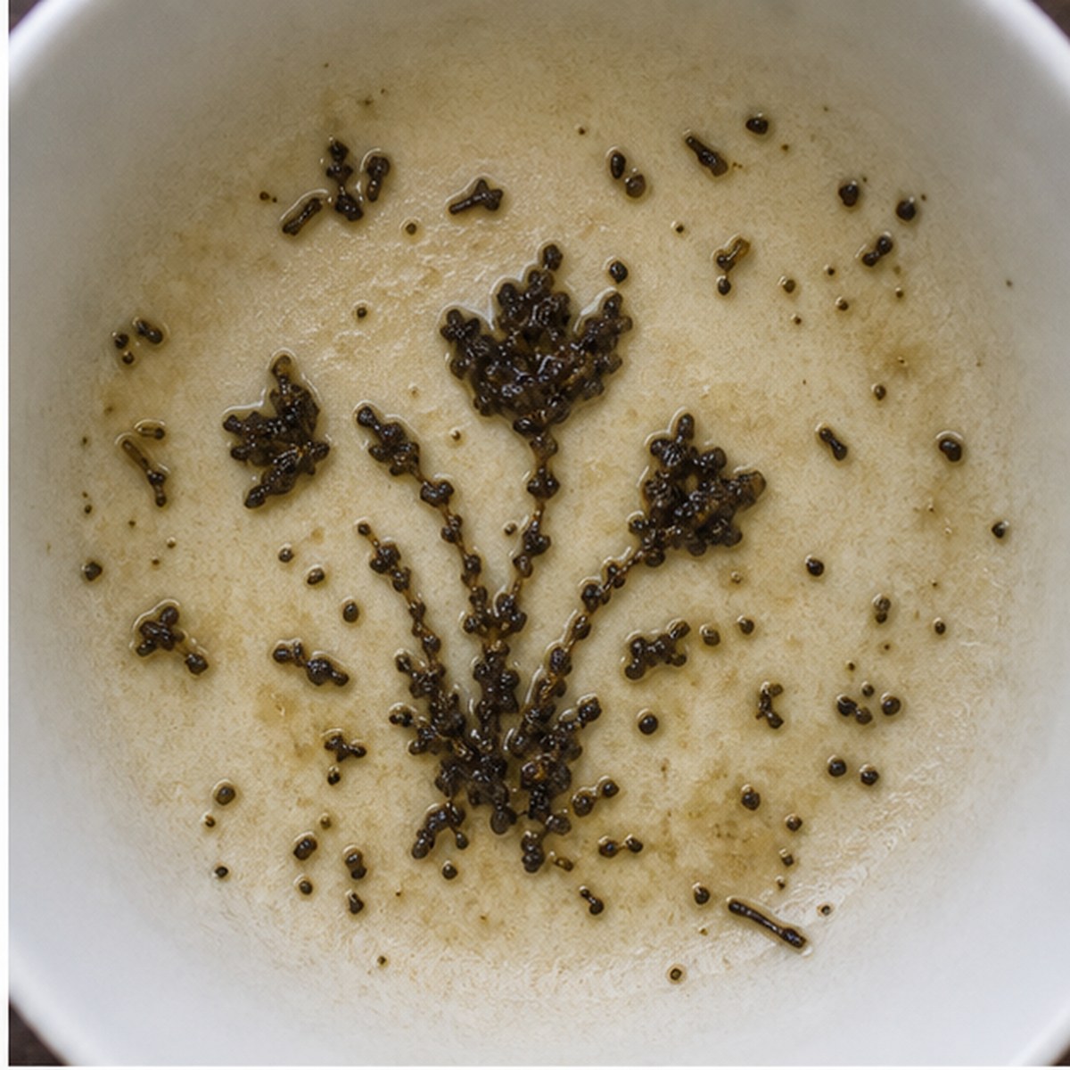 Crocuses tea leaves cup variation one