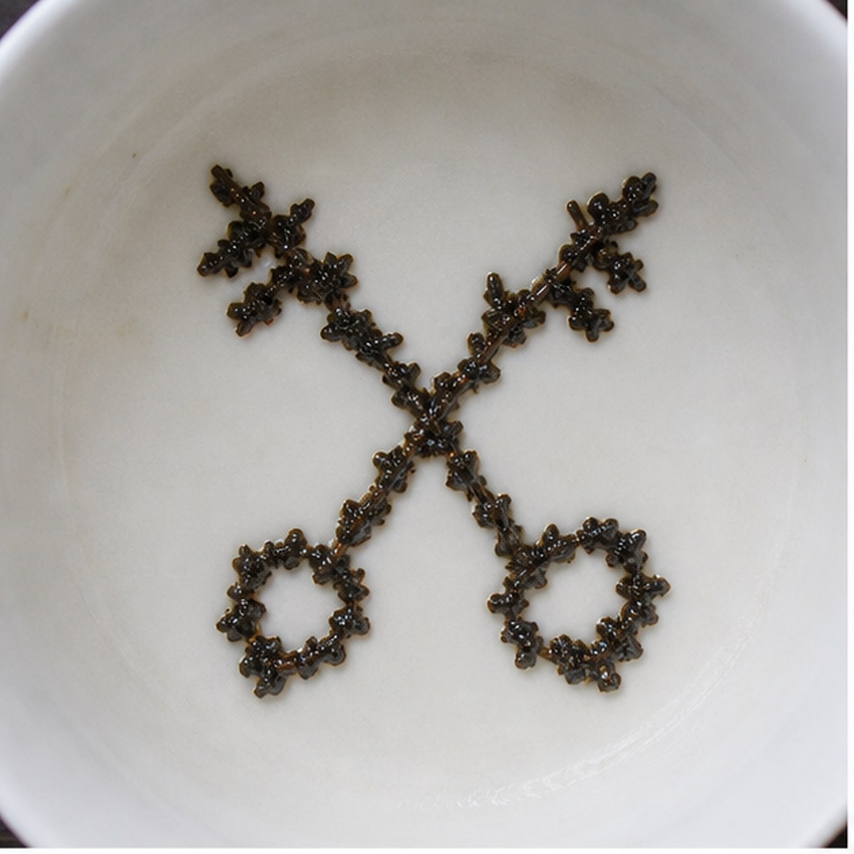 Crossed Keys tea leaf reading cup example