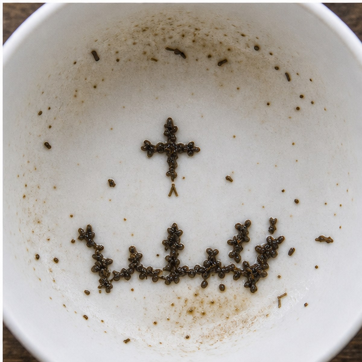 Crown And Cross tea leaves cup variation three