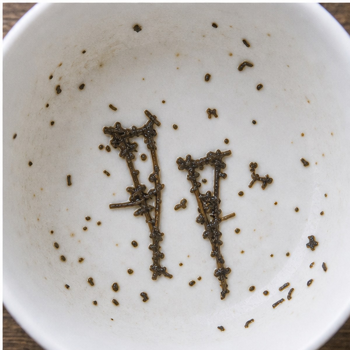 Crutches tea leaves cup variation three