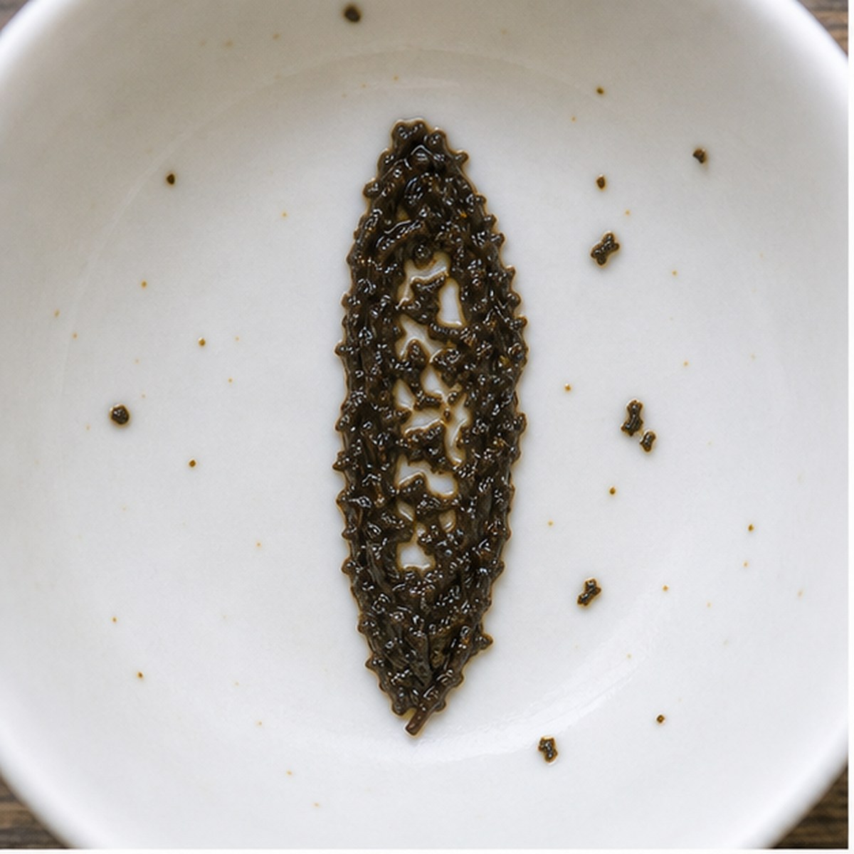 Cucumber tea leaf reading cup example