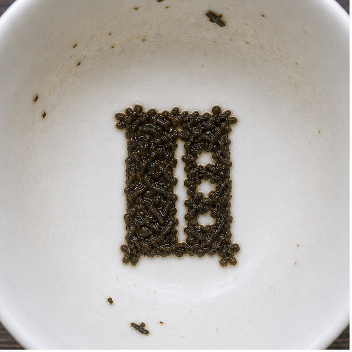 Cupboard tea leaf reading cup example