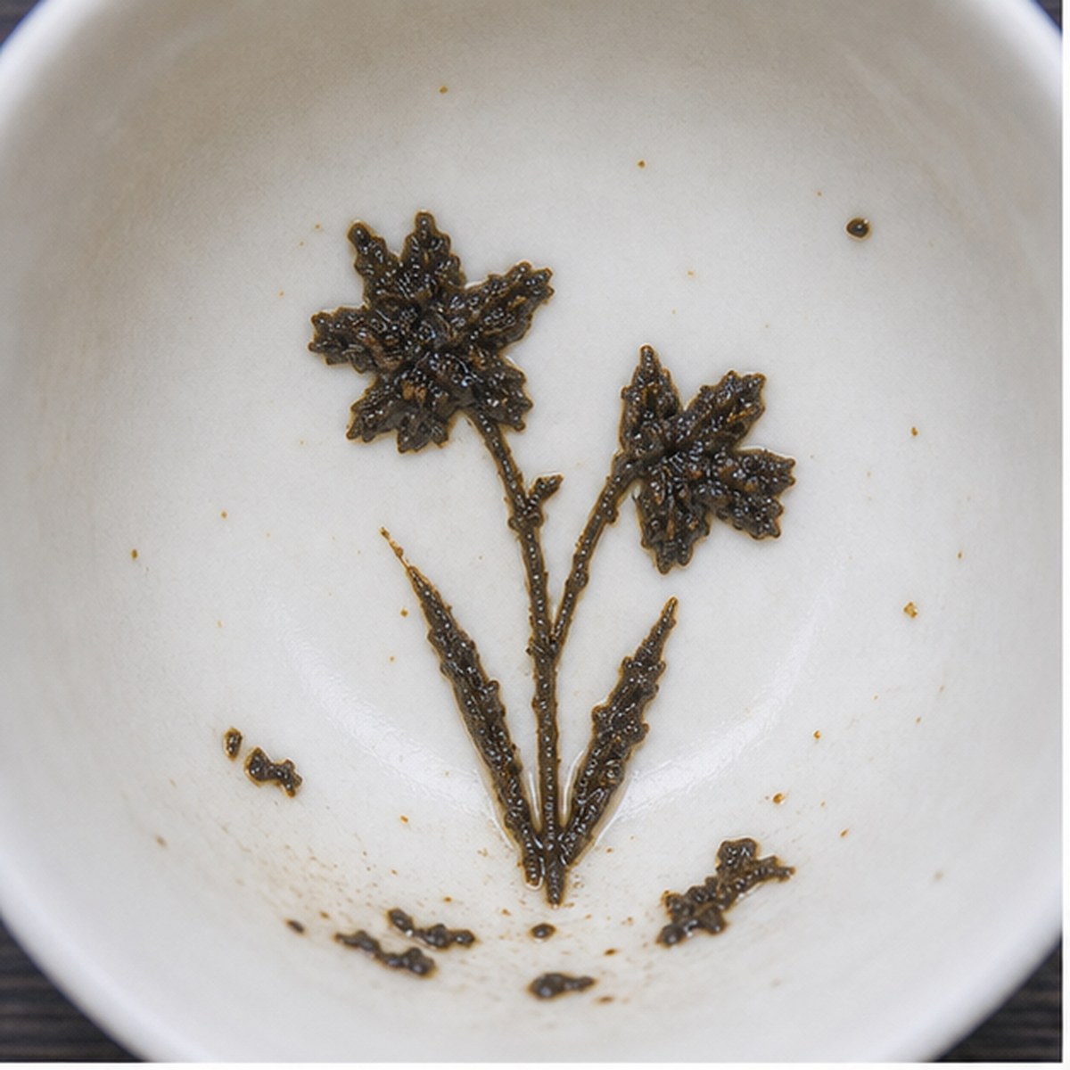 Daffodils tea leaf reading cup example