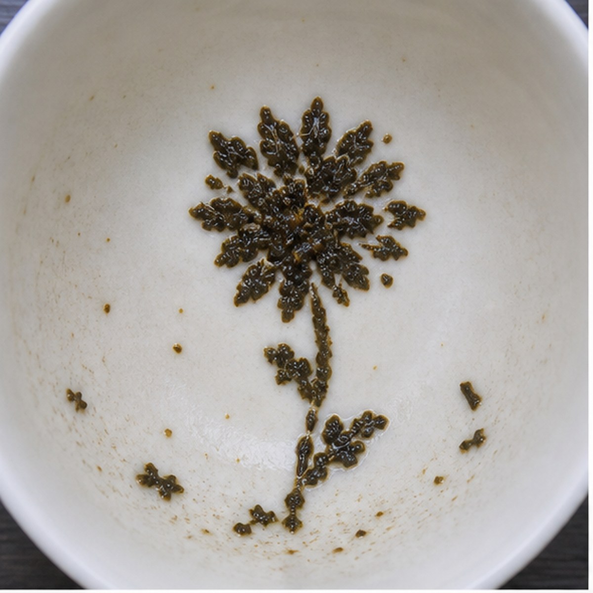 Dahlias tea leaf reading cup example