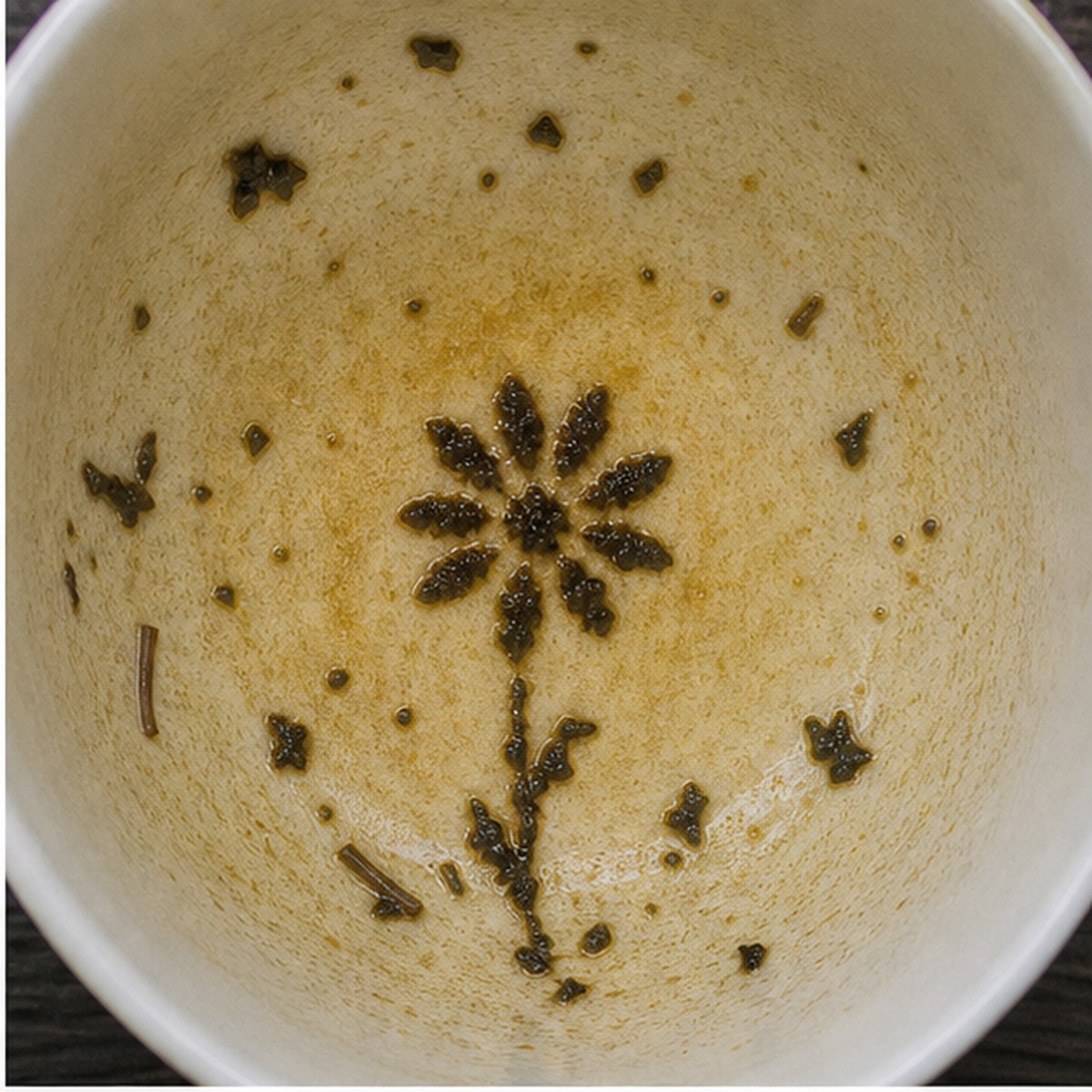 Daisies tea leaves cup variation one