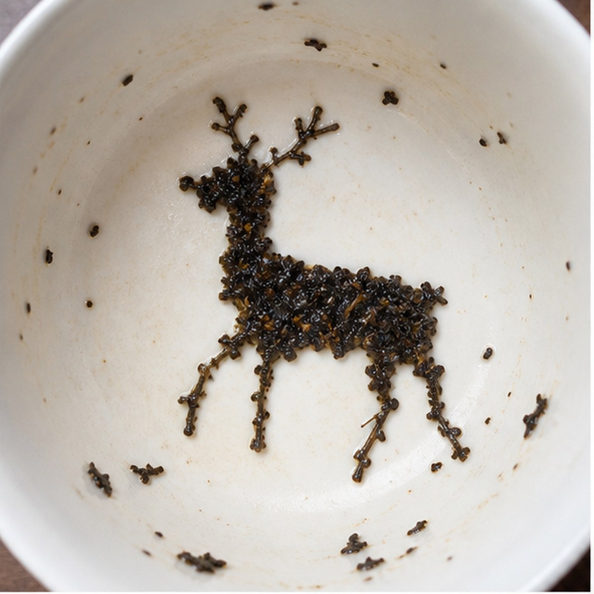 Deer tea leaf reading cup example
