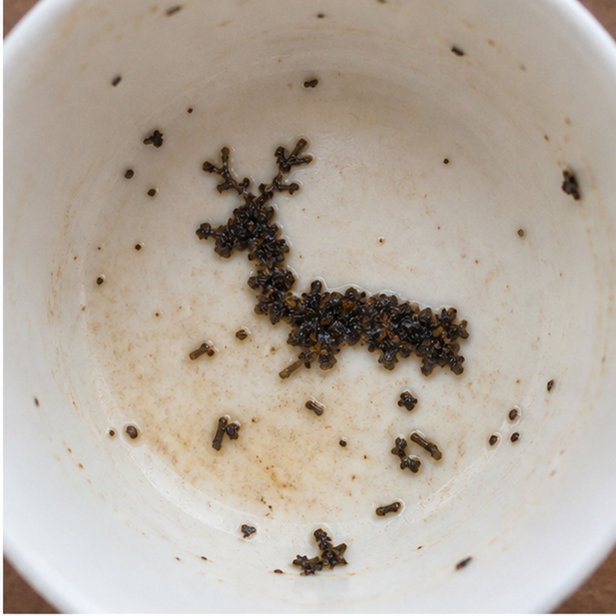 Deer tea leaves cup variation one