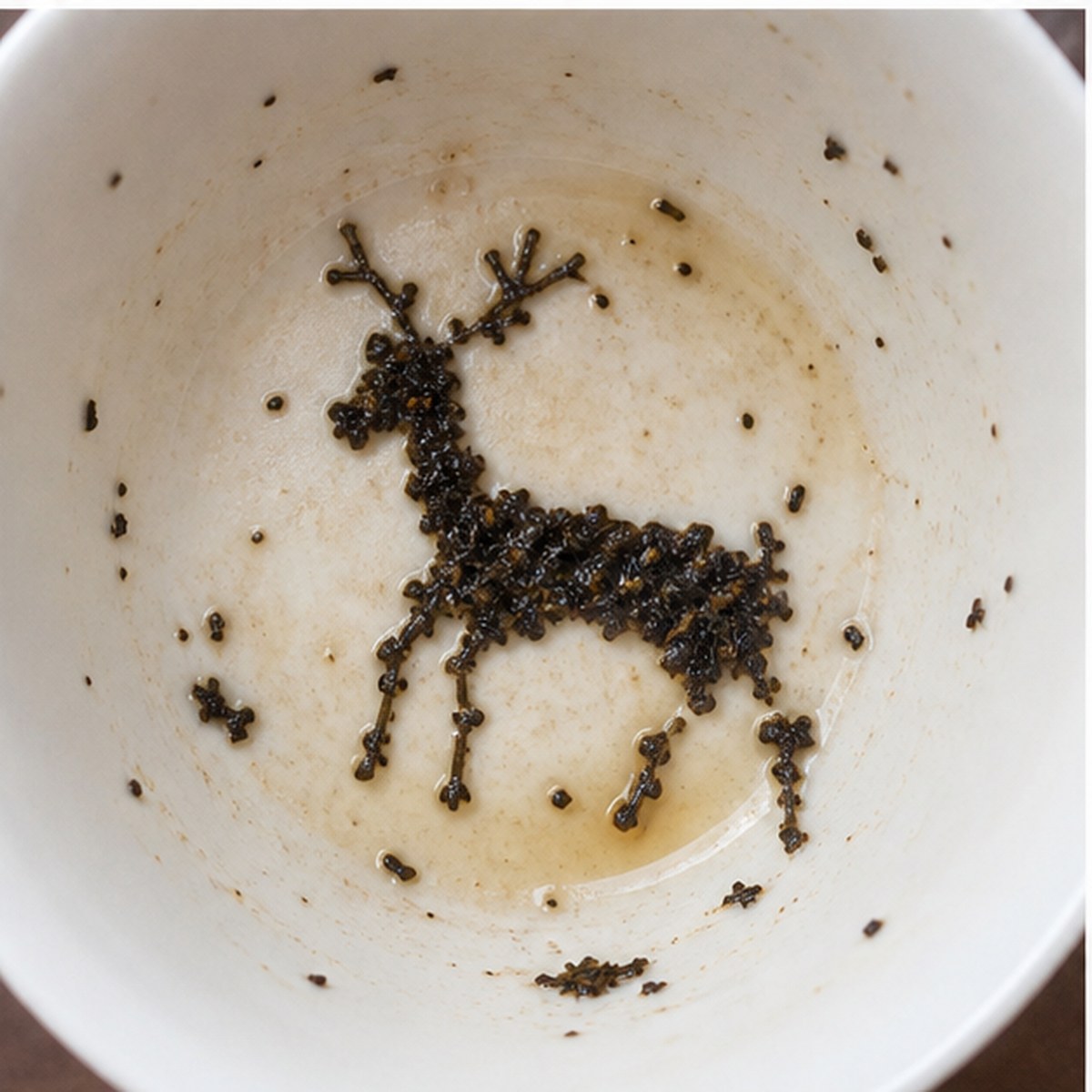 Deer tea leaves cup variation two