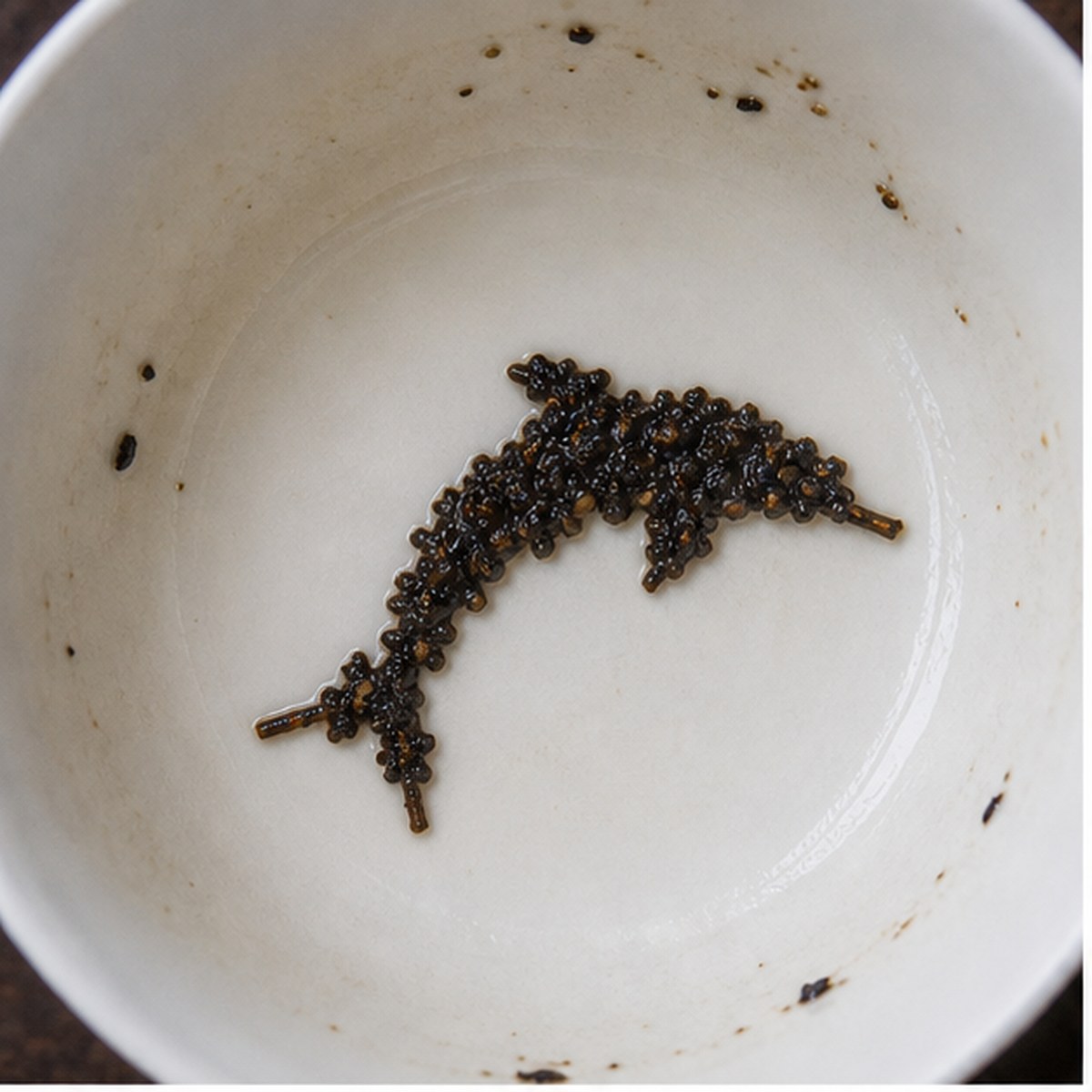 Dolphin tea leaf reading cup example
