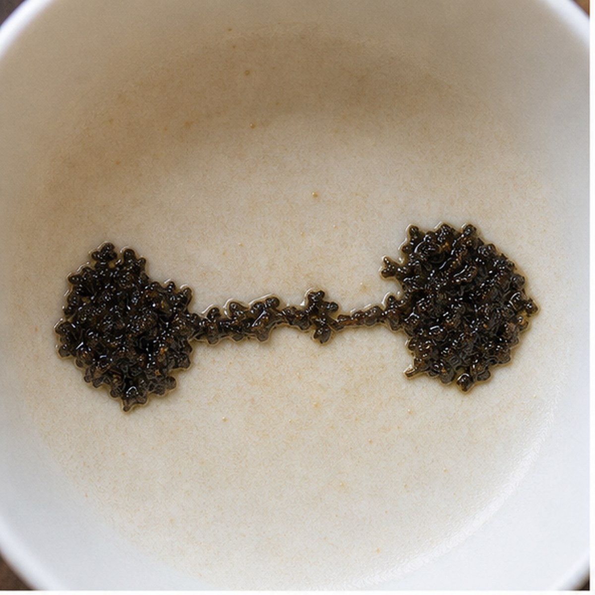Dumb Bell tea leaf reading cup example