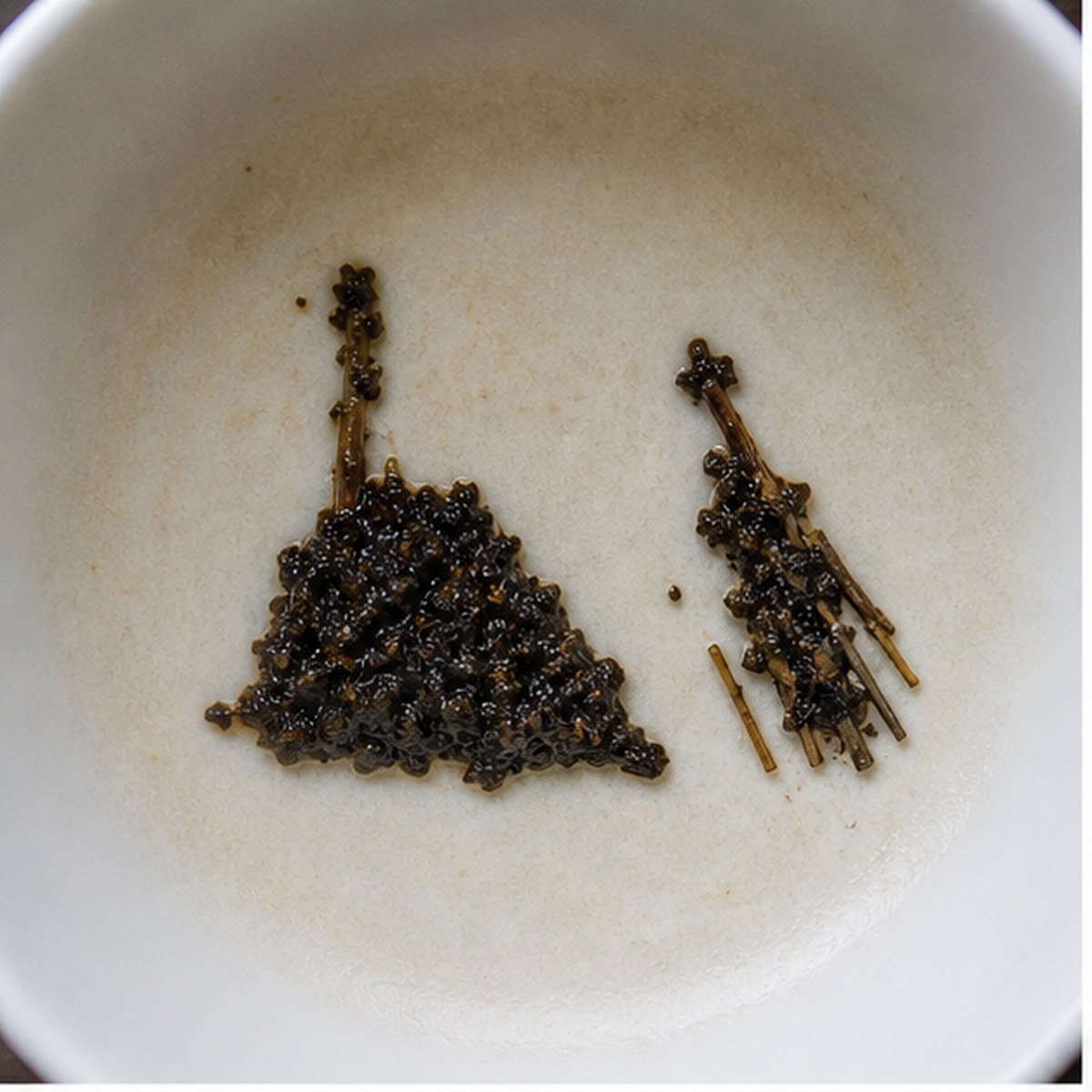 Dustpan And Brush tea leaf reading cup example