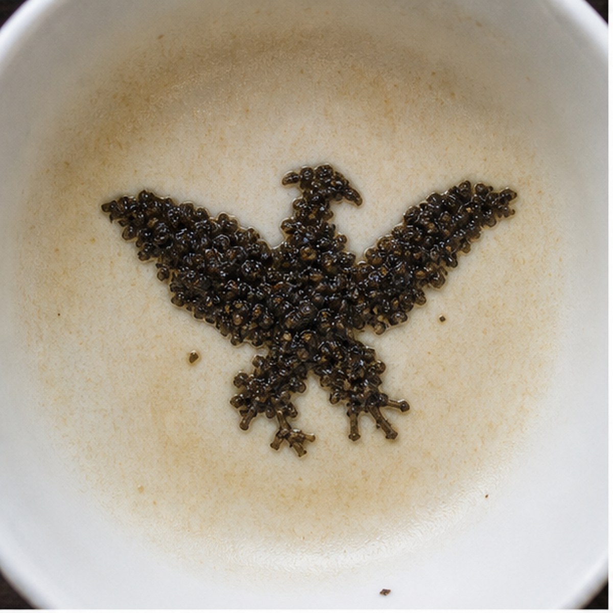 Eagle tea leaf reading cup example