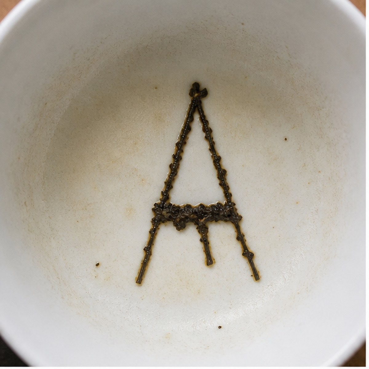 Easel tea leaf reading cup example