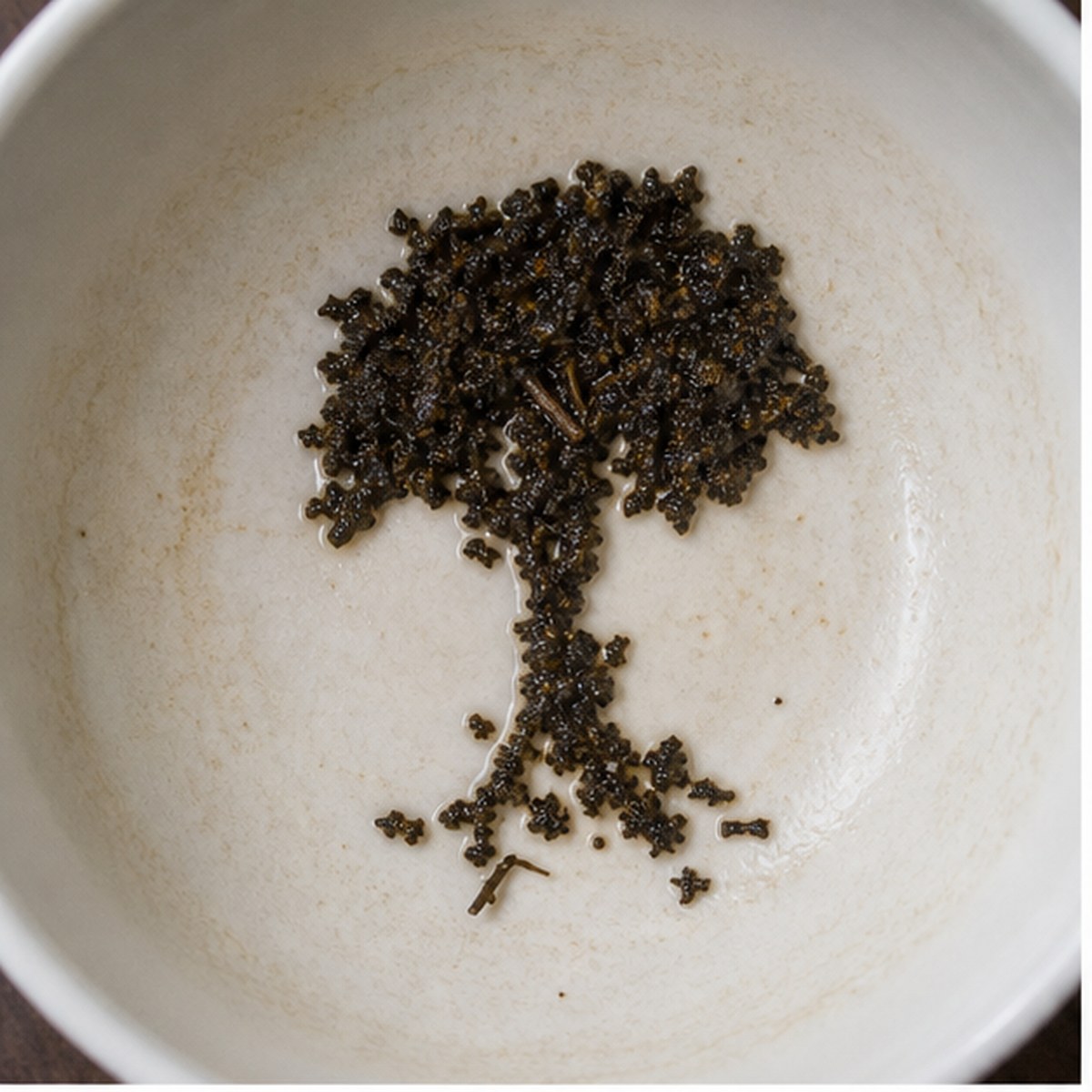 Elm Tree tea leaf reading cup example