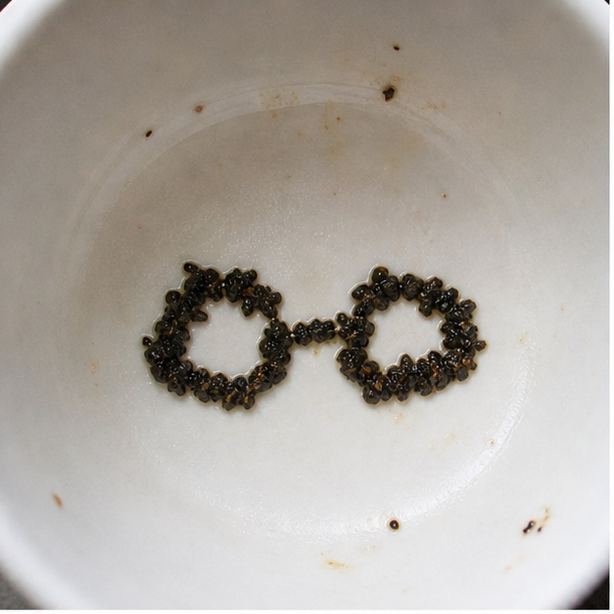 Eyeglasses tea leaf reading cup example