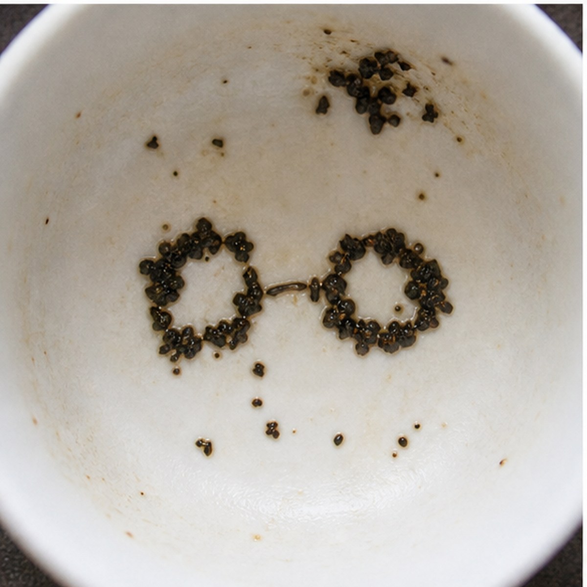 Eyeglasses tea leaves cup variation two