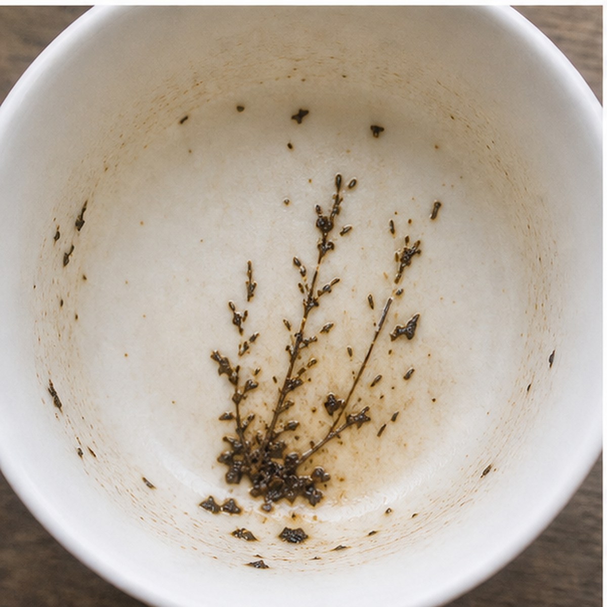 Feathers tea leaves cup variation two