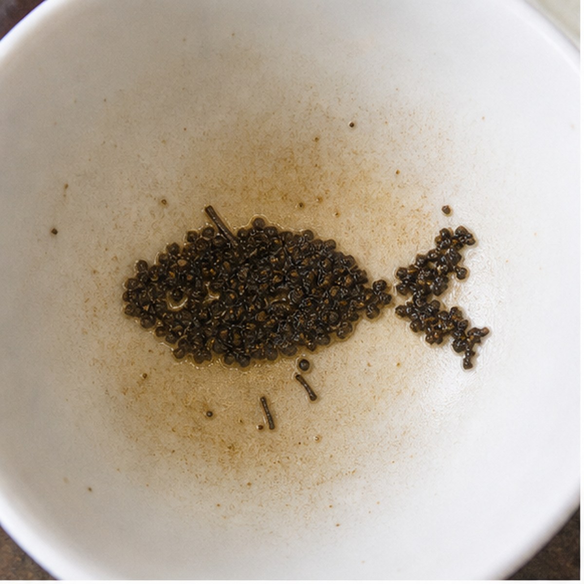 Fish tea leaf reading cup example