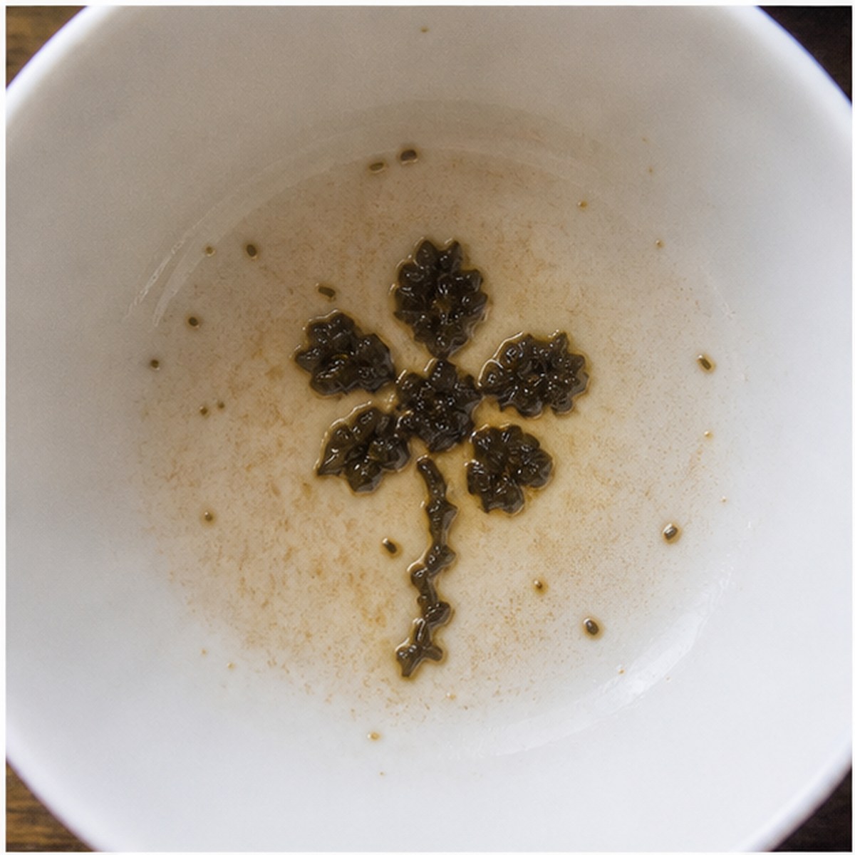 Flower tea leaf reading cup example