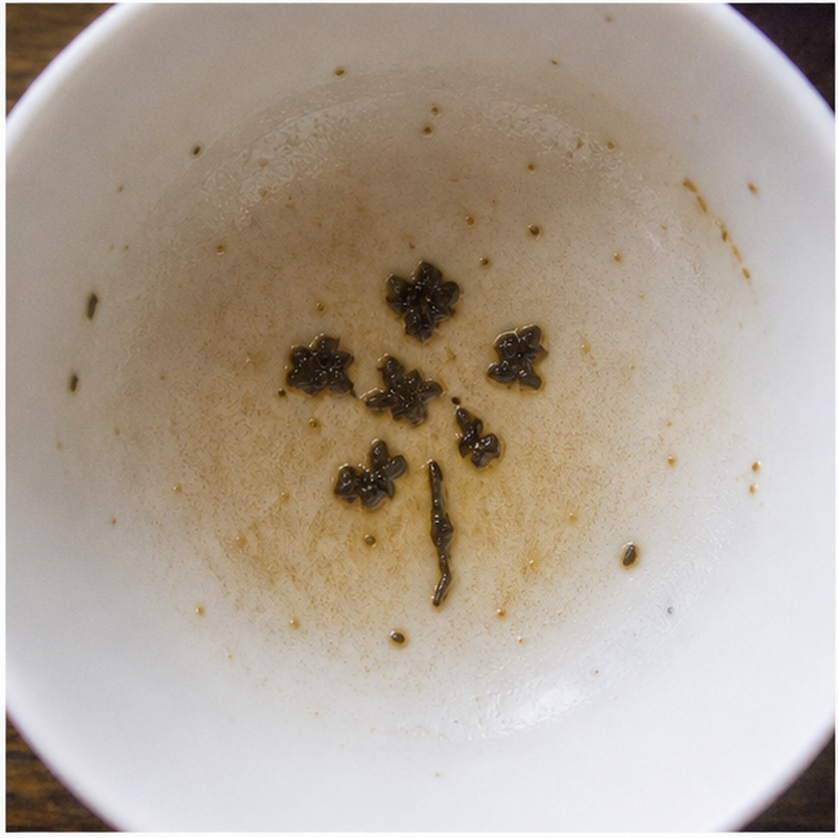 Flower tea leaves cup variation two