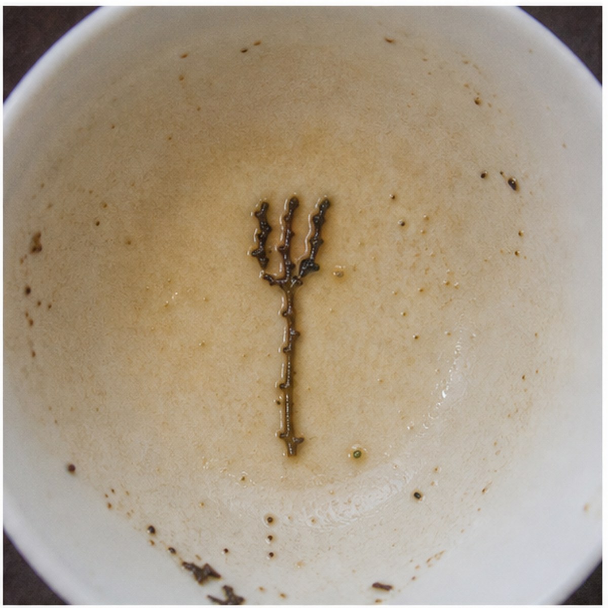 Fork tea leaves cup variation one