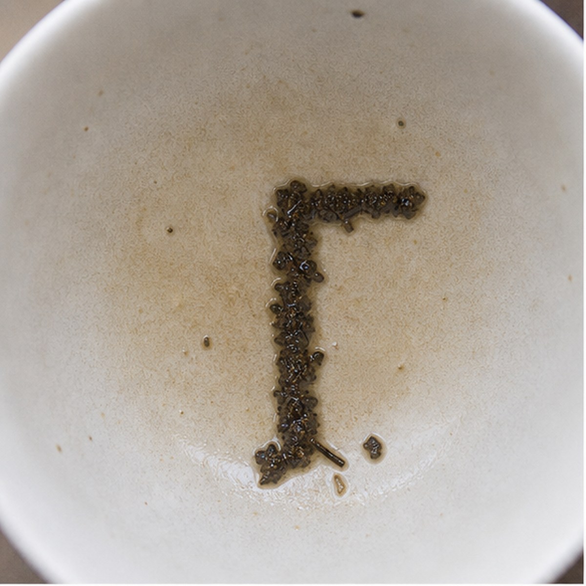 Gallows tea leaf reading cup example
