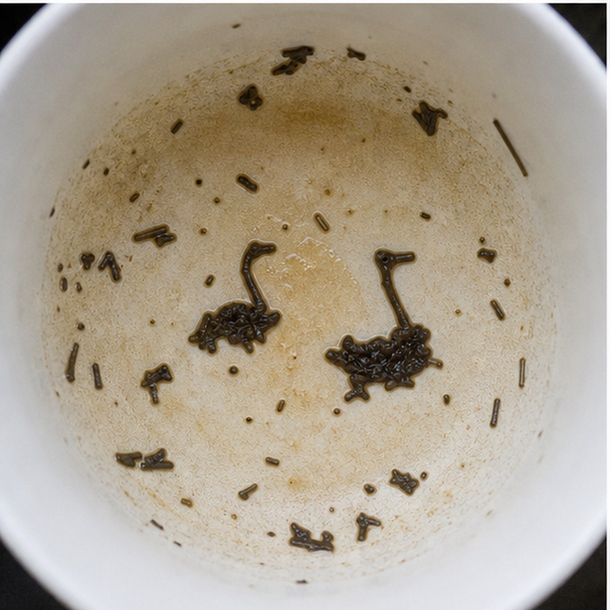Geese tea leaves cup variation two