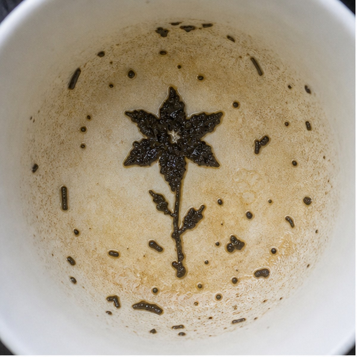 Gentian tea leaf reading cup example