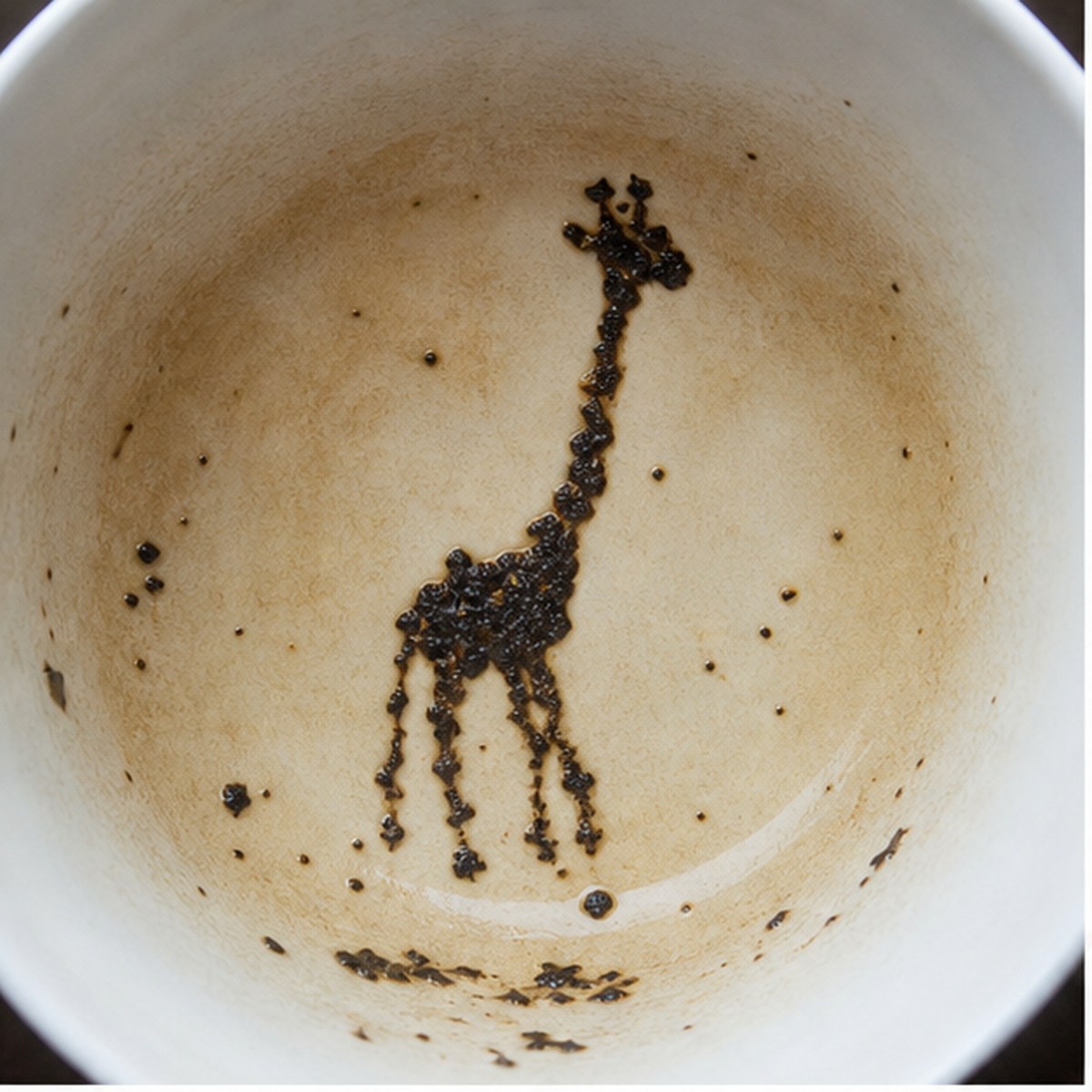 Giraffe tea leaf reading cup example