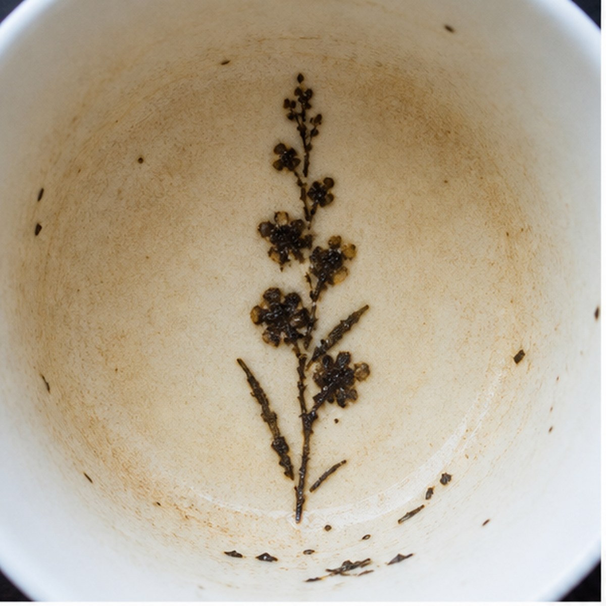 Gladioli tea leaf reading cup example