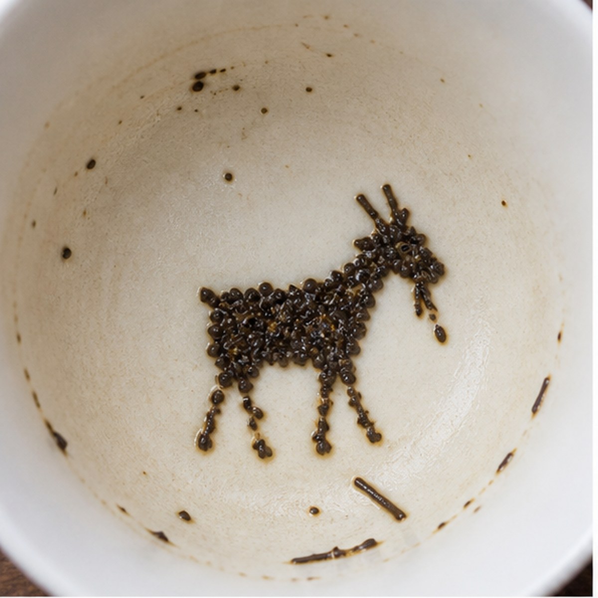 Goat tea leaf reading cup example