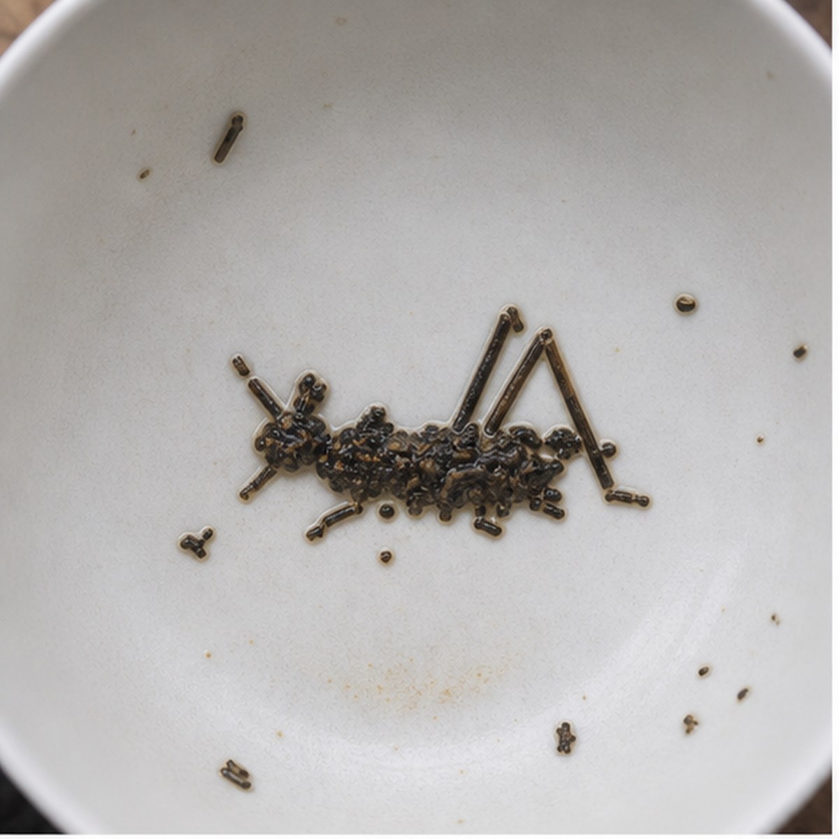 Grasshopper tea leaf reading cup example