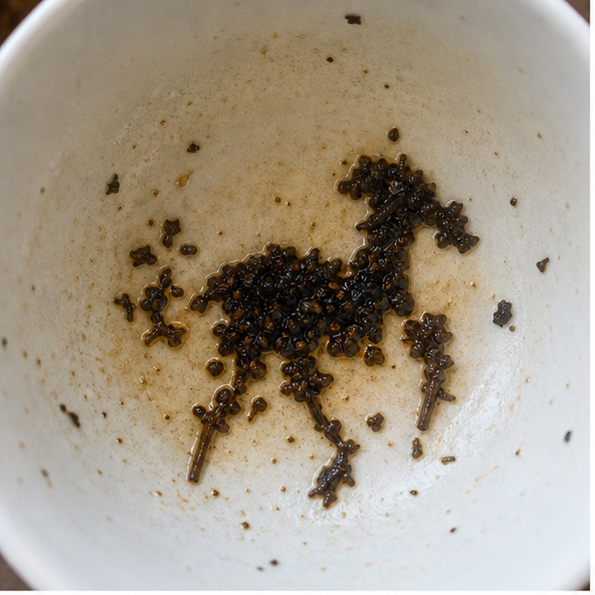 Horse tea leaf reading cup example