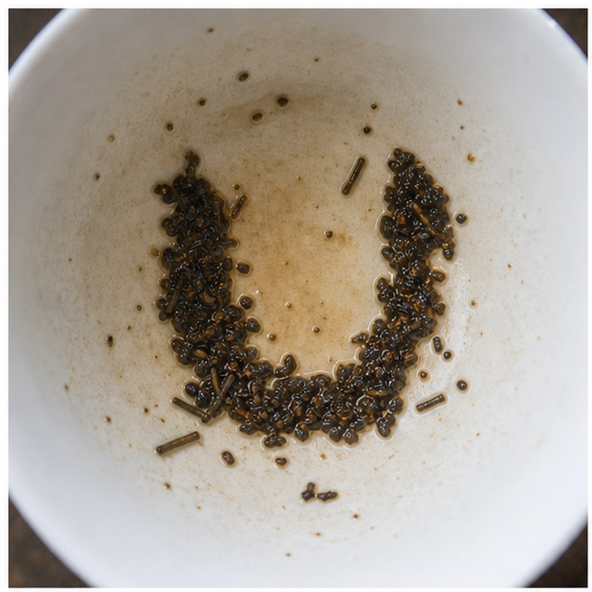Horseshoe tea leaf reading cup example