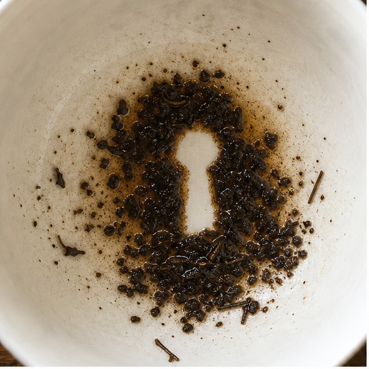 Keyhole tea leaf reading cup example