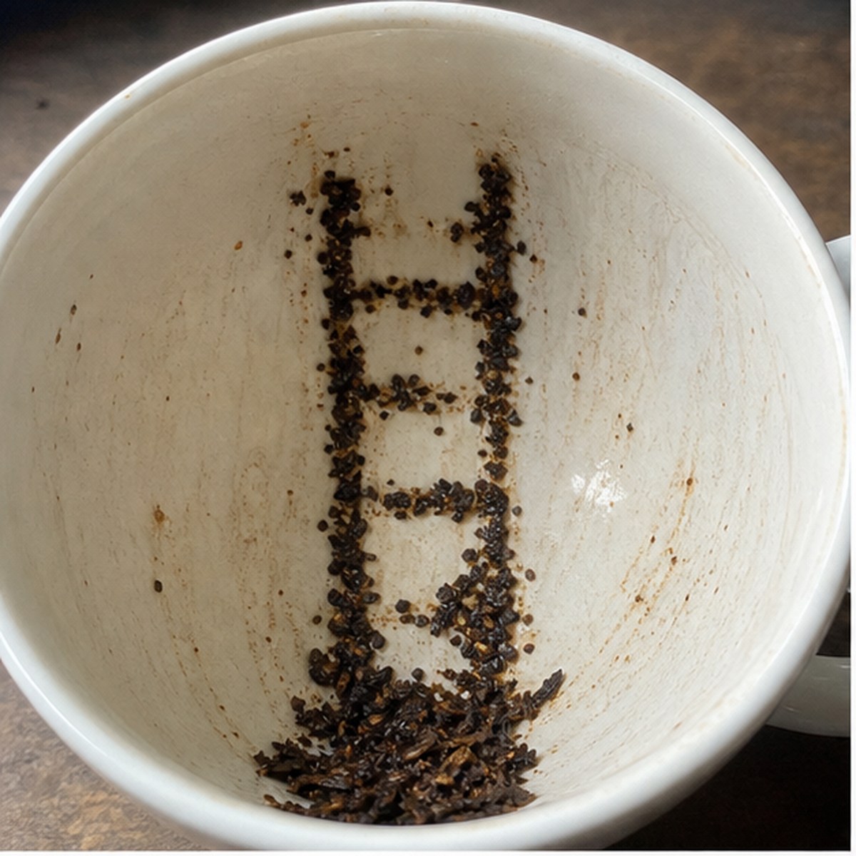 Ladder tea leaf reading cup example