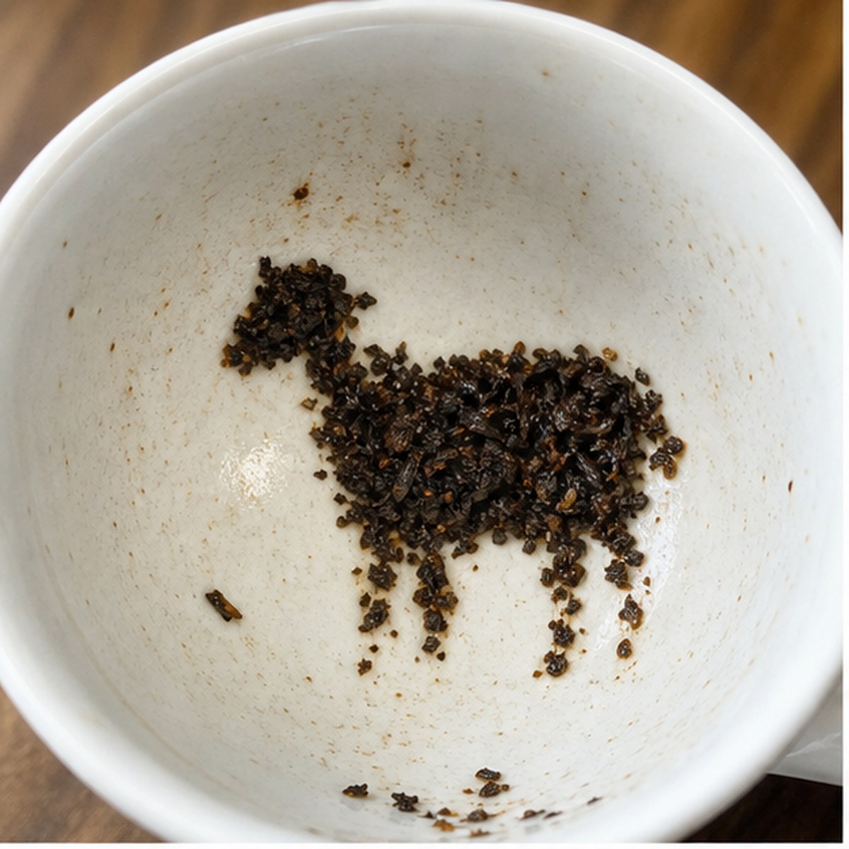 Lamb tea leaf reading cup example