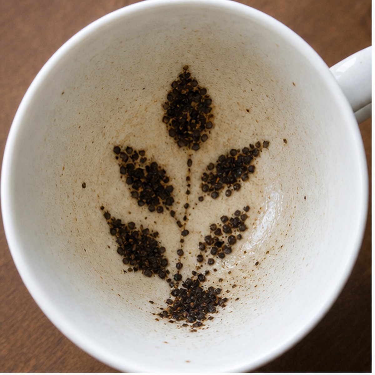 Leaves tea leaf reading cup example