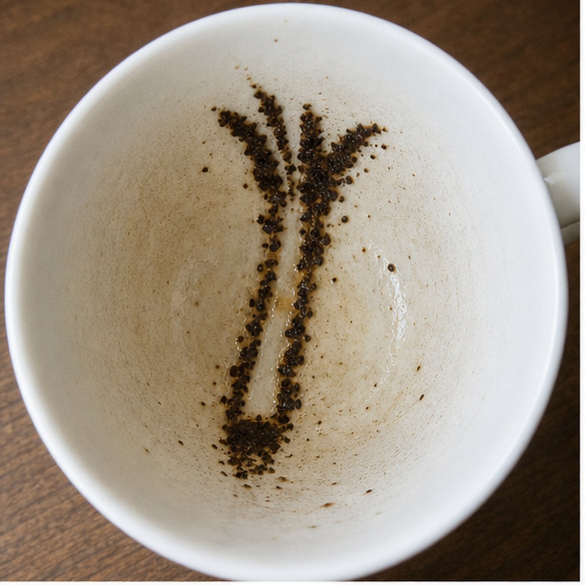 Leek tea leaf reading cup example