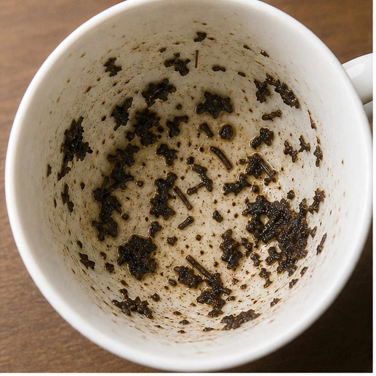 Letters tea leaf reading cup example