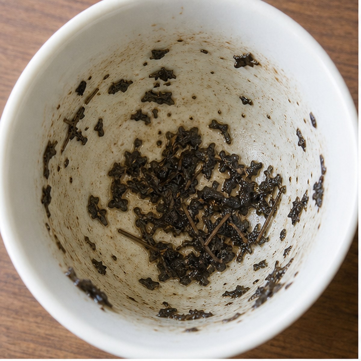Lettuce tea leaf reading cup example