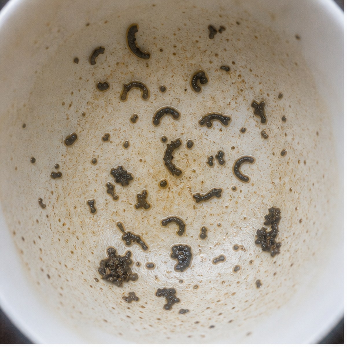 Macaroni tea leaf reading cup example